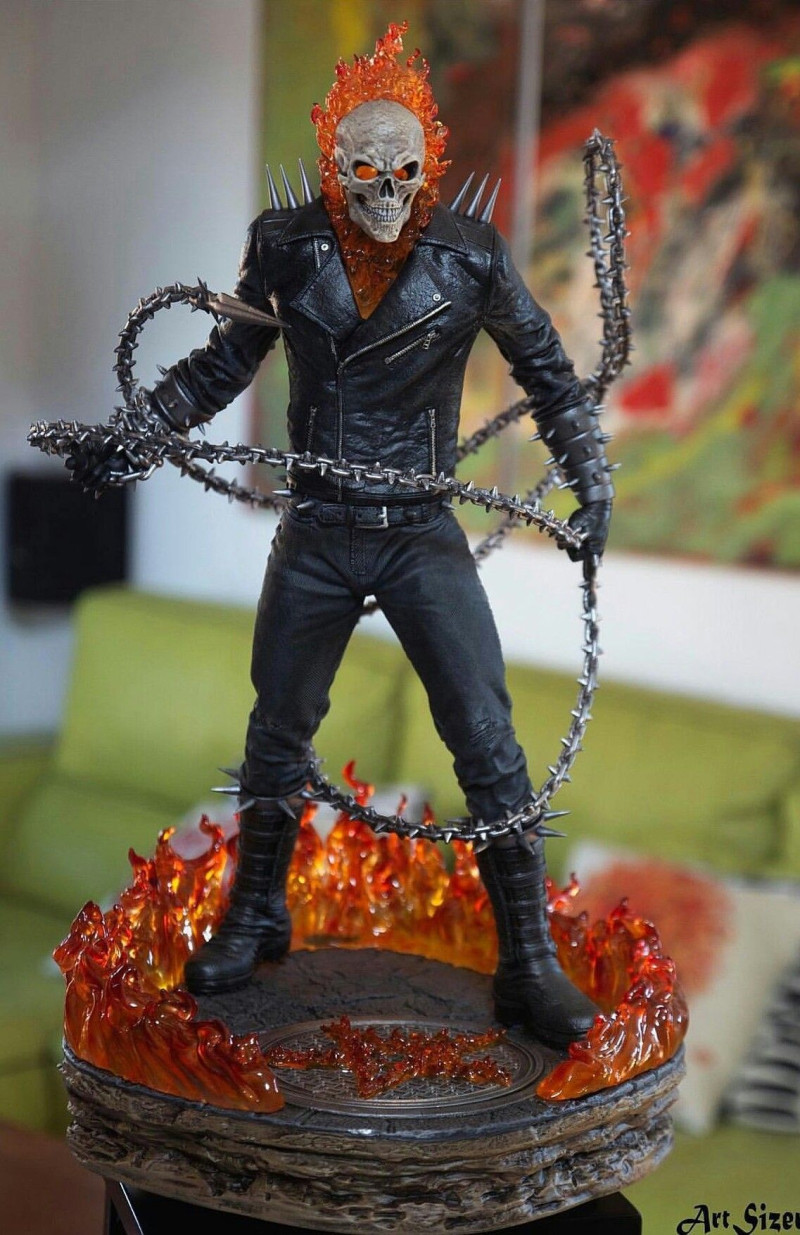 Bonecos estilo 3d manga anime jinete fantasma motoqueiro estilo fantasma caricato Modelo de impresión 3D .c4d .max .obj .3ds .fbx .stl .blend 