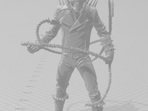 Bonecos estilo 3d manga anime jinete fantasma motoqueiro estilo fantasma caricato Modelo de impresión 3D