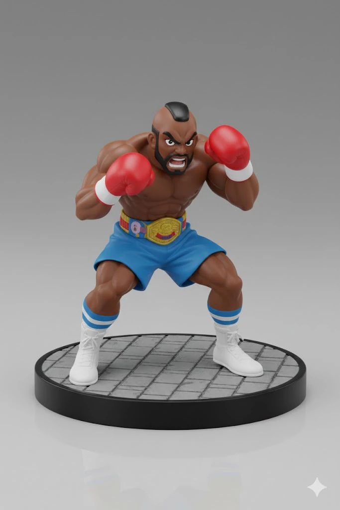 Bonecos 3d style manga anime mr t rocky 3 style caricato 3D Print Model .c4d .max .obj .3ds .fbx .stl .blend 