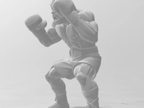 Bonecos 3d style manga anime mr t rocky 3 style caricato 3D Print Model