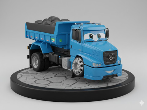 Bonecos stile 3d manga anime auto camion stile corsa caricato Modello di stampa 3D