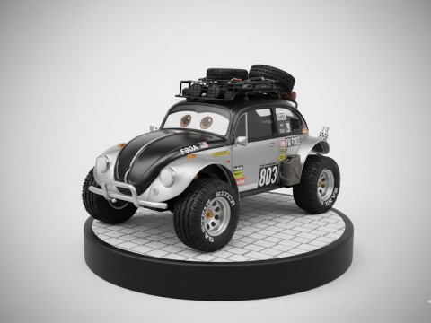 Bonecos 3D manga anime caricato w stylu wyścigów samochodów ciężarowych Model do druku 3D