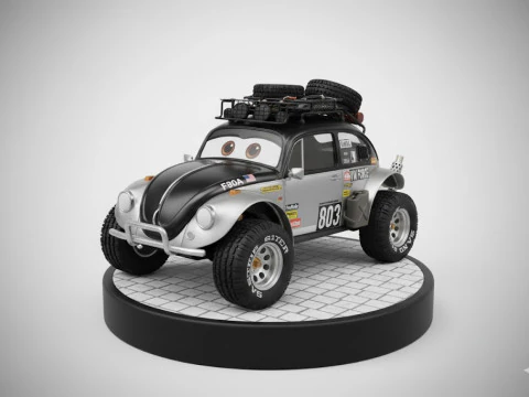 Bonecos estilo 3d manga anime coche cami&oacute;n carrera estilo caricato Modelo de impresión 3D