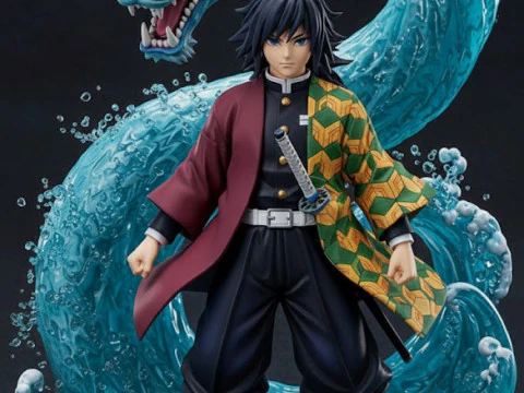 Bonecos 3d style manga anime demon slayer style caricato 3D Print Model