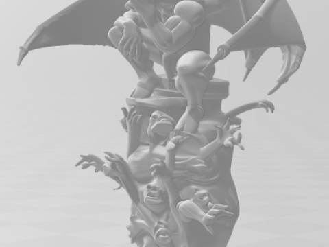 Bonecos 3d style manga anime devil demon style caricato 3D Print Model