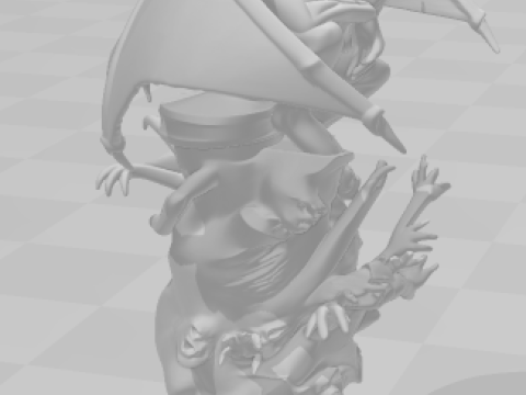 Bonecos 3d style manga anime devil demon style caricato 3D Print Model