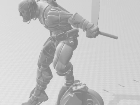 Bonecos 3d style manga anime deadpool style caricato 3D Print Model