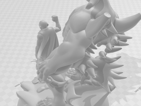 Bonecos 3d style manga anime saitama one puch man style caricato 3D Print Model