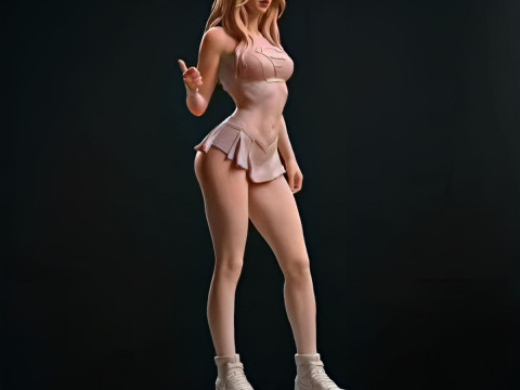 Bonecos 3d style manga anime women lolli style caricato Modello di stampa 3D