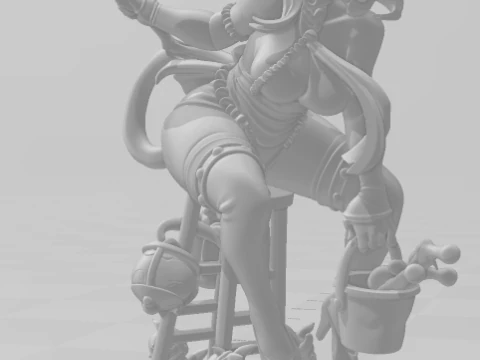 Bonecos 3d style manga anime women lolli style caricato 3D Print Model