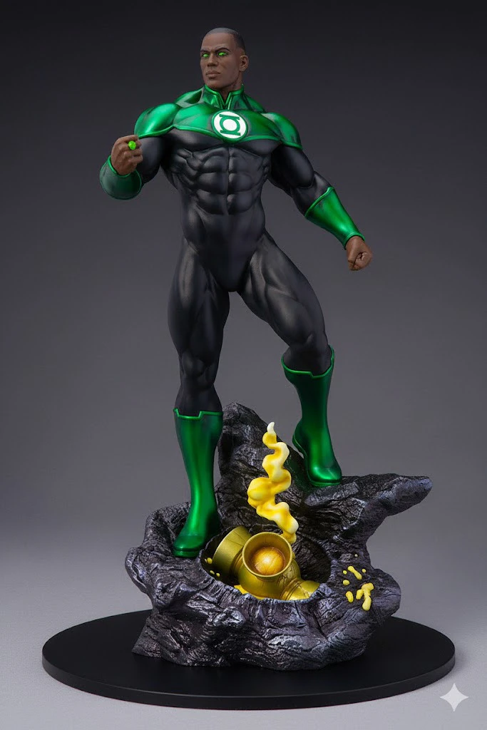 Bonecos 3d style manga anime green lantern lanterna verde style caricato 3D Print Model .c4d .max .obj .3ds .fbx .stl .blend 