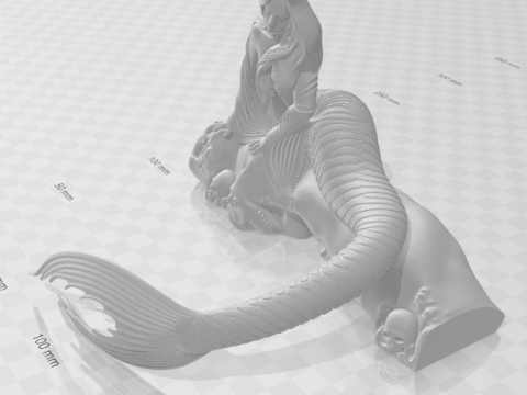 Bonecos style 3d manga anime sirène style sereia caricato Modèles 3D en vedette