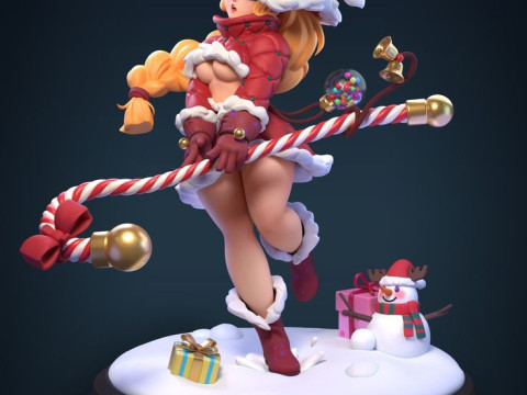 Bonecos 3d styl manga anime kobiety lolli natal styl caricato Model do druku 3D