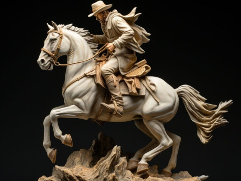 Bonecos 3d style manga anime cowboy western peao style caricato Modello di stampa 3D