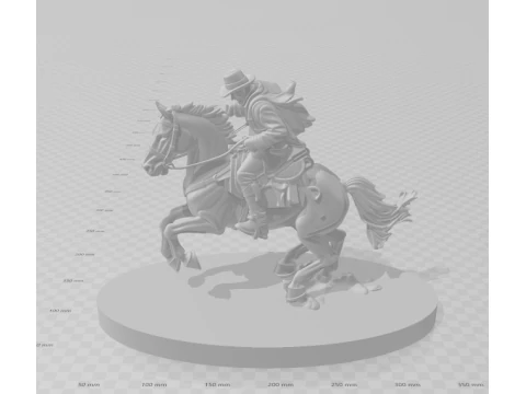Bonecos 3d style manga anime cowboy western peao style caricato 3D Print Model