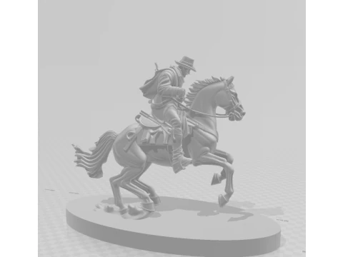 Bonecos 3d style manga anime cowboy western peao style caricato 3D Print Model