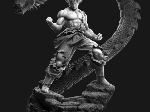 Bonecos estilo 3d manga anime estilo dragon ball caricato Modelo de impresión 3D