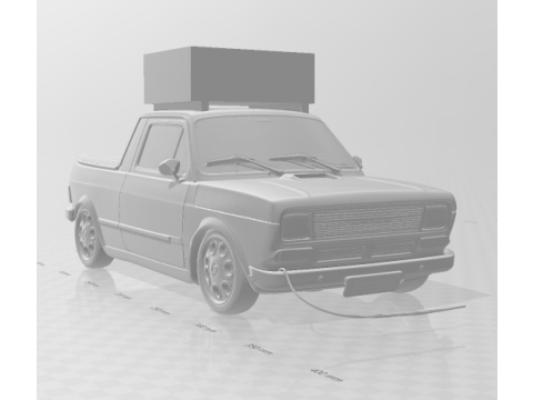 Bonecos 3d стиль манга аниме автомобиль грузовик пикап 147 com som em cima box звук вверх стиль caricato 3D Принт Модель