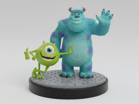 Bonecos 3d style manga anime monstros sa style caricato 3D Print Model