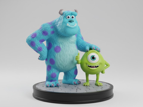 Bonecos 3d style manga anime mostros sa style caricato Modello di stampa 3D