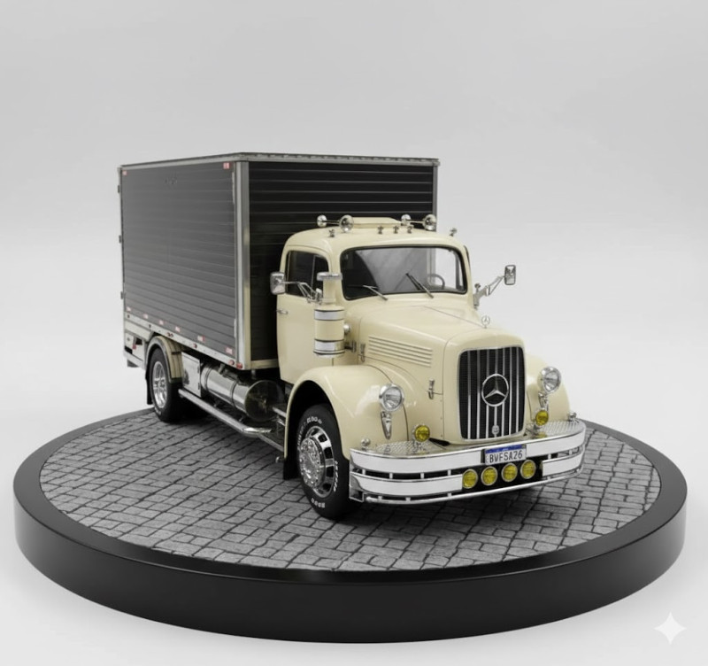 Bonecos 3D-Stil Manga Anime Auto LKW Mercedes Antigo Caricato im klassischen Stil 3D Druckmodell .c4d .max .obj .3ds .fbx .stl .blend 