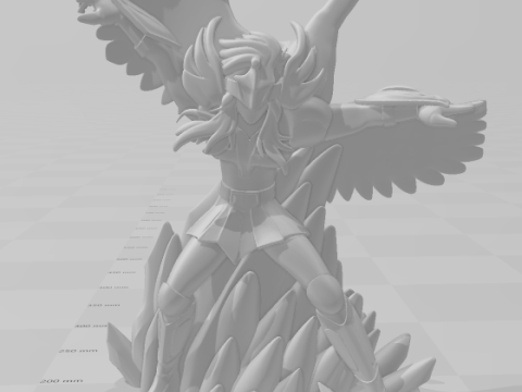 Bonecos 3D-Stil Manga Anime Hyoga Cisne Saint Seiya Stil Caricato 3D Druckmodell