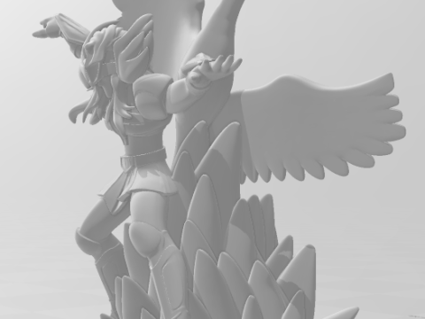 Bonecos 3D-Stil Manga Anime Hyoga Cisne Saint Seiya Stil Caricato 3D Druckmodell