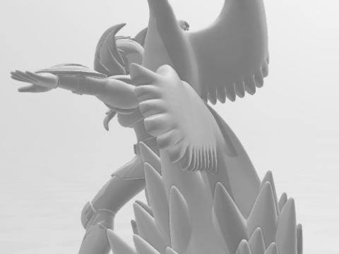 Bonecos 3D-Stil Manga Anime Hyoga Cisne Saint Seiya Stil Caricato 3D Druckmodell