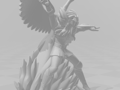 Bonecos 3D-Stil Manga Anime Hyoga Cisne Saint Seiya Stil Caricato 3D Druckmodell