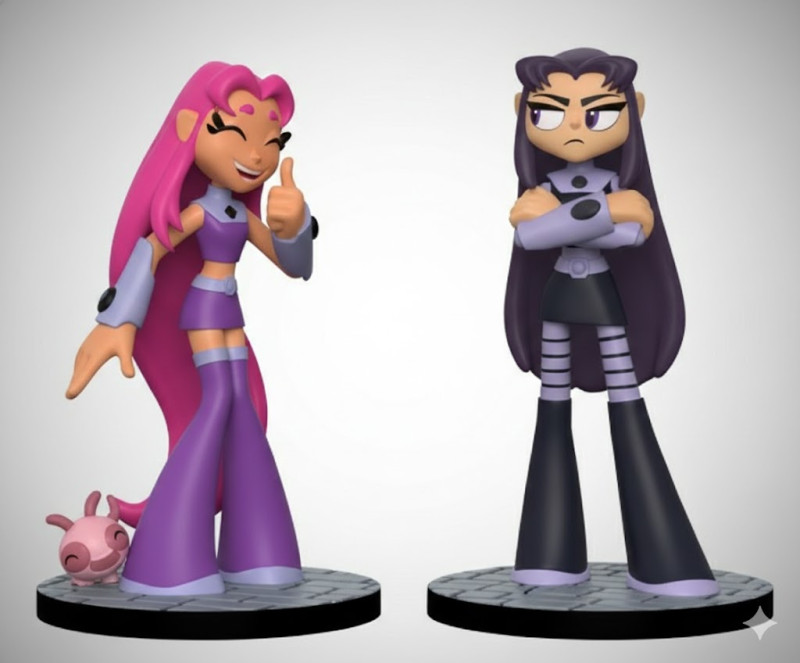 Bonecos 3D-Stil Manga Anime Teen Titans Jugendliche Titanen Stil Caricato 3D Druckmodell .c4d .max .obj .3ds .fbx .stl .blend 