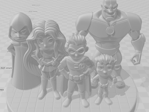 Bonecos 3D-Stil Manga Anime Teen Titans Jugendliche Titanen Stil Caricato 3D Druckmodell