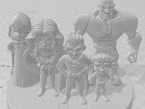 Bonecos 3d style manga anime teen titans jovens titans style caricato 3D Print Model