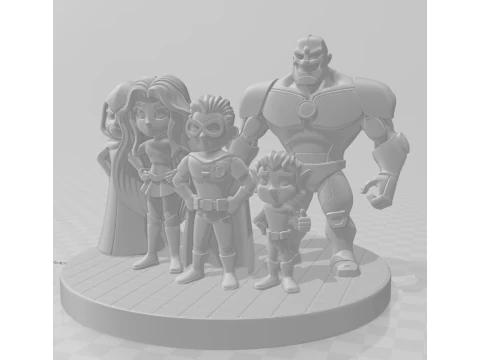 Bonecos 3d style manga anime teen titans jovens titans style caricato 3D Print Model