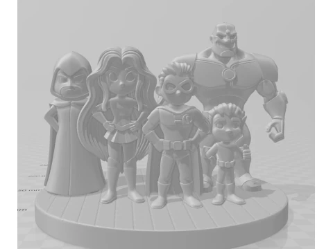 Bonecos 3d style manga anime teen titans jovens titans style caricato 3D Print Model