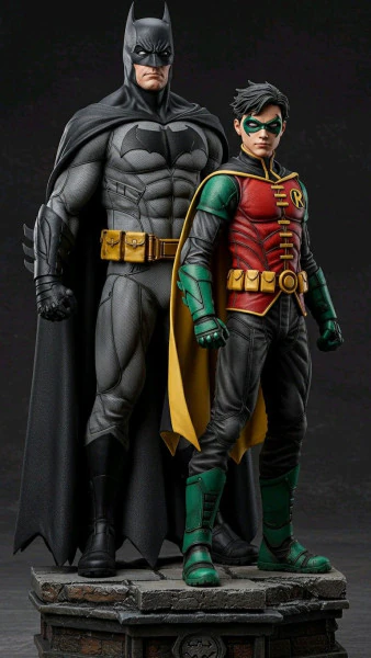 Bonecos gaya 3d manga anime batman e robin gaya karicato Model Cetak 3D .c4d .max .obj .3ds .fbx .stl .blend 