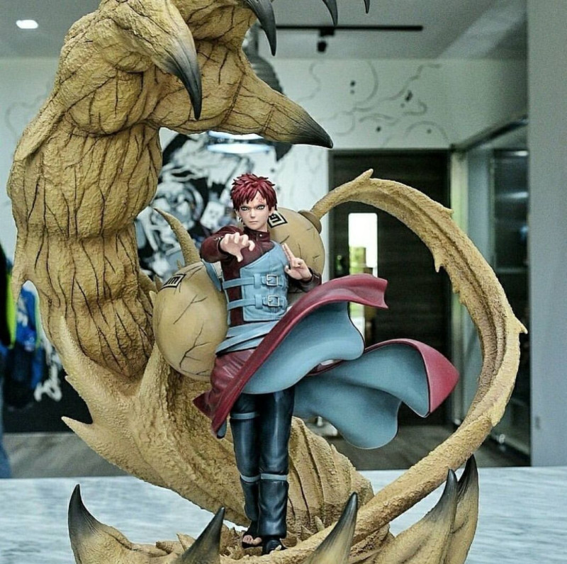 Bonecos 3d style manga anime naruto gaara style caricato Modello di stampa 3D .c4d .max .obj .3ds .fbx .stl .blend 