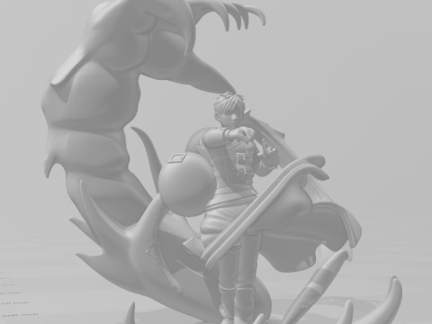 Bonecos 3d style manga anime naruto gaara style caricato Modello di stampa 3D