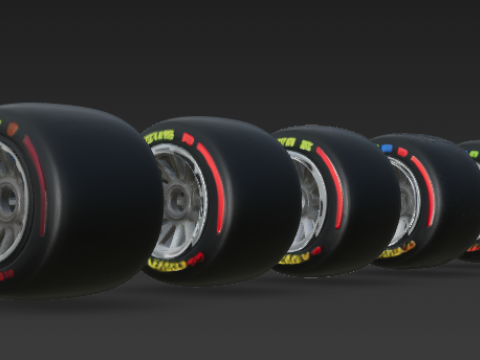 Bonecos 3d style manga anime F1 pneus rodas style caricato 3D Print Model