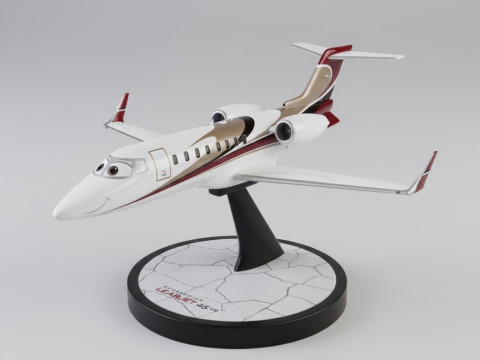 Bonecos 3D-Stil Manga Anime Learjet Aviao Flugzeug-Stil Caricato 3D Druckmodell