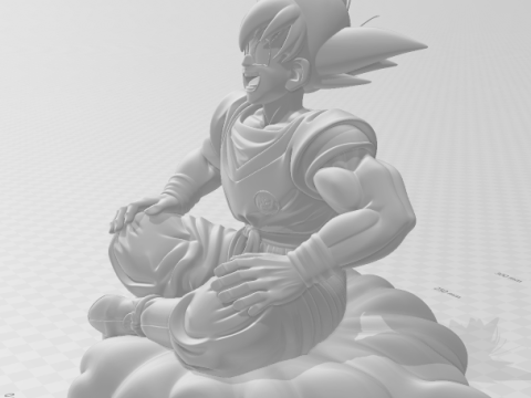 Bonecos estilo 3d mangá anime dragonball goku estilo caricato Modelo de Impressão 3D