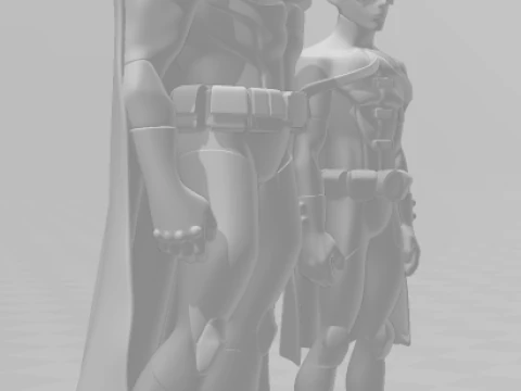 Bonecos 3d style manga anime batman e robin style caricato 3D Print Model