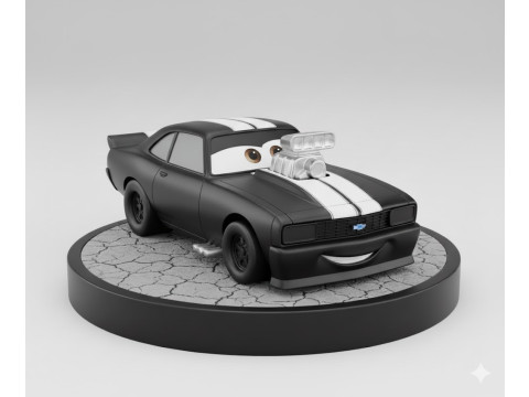 Bonecos 3d style manga anime car race dragrace style caricato 3D Print Model