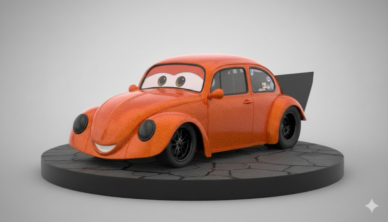 Bonecos 3d style manga anime car race dragrace style caricato 3D Print Model .c4d .max .obj .3ds .fbx .stl .blend