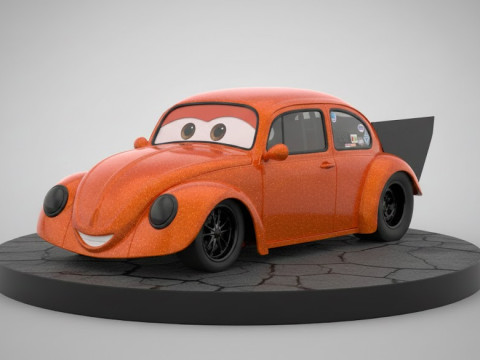 Bonecos 3d style manga anime car race dragrace style caricato 3D Print Model