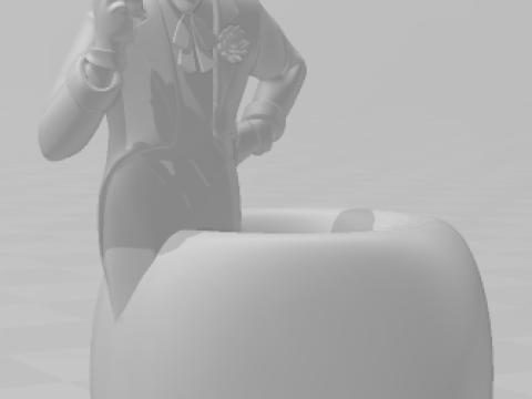 Bonecos 3d style manga anime joker pen holder coringa style caricato 3D Print Model