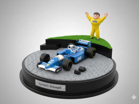 Bonecos 3d style manga anime car race f1 senna style caricato 3D Print Model