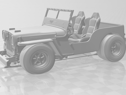 Bonecos 3D 스타일 만화 애니메이션 자동차 지프 튜닝 스타일 캐리카토 3D 프린트 모델