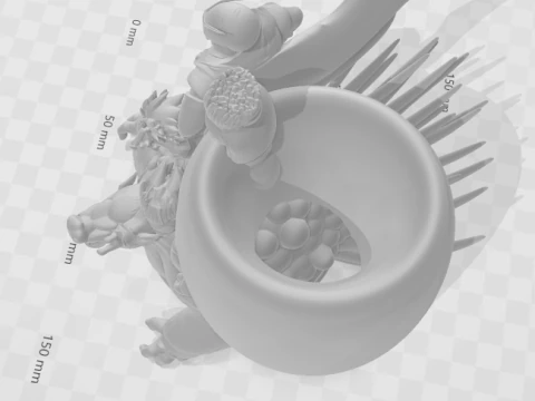 Bonecos 3d style manga anime pen holder dragon ball style caricato 3D Print Model