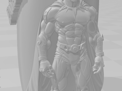 Bonecos 3d style manga anime pen holder black panther style caricato 3D Print Model