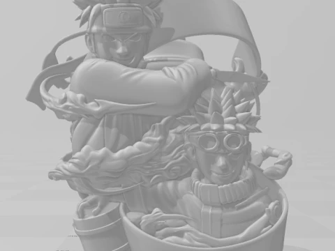Bonecos 3d style manga anime naruto style caricato 3D Print Model